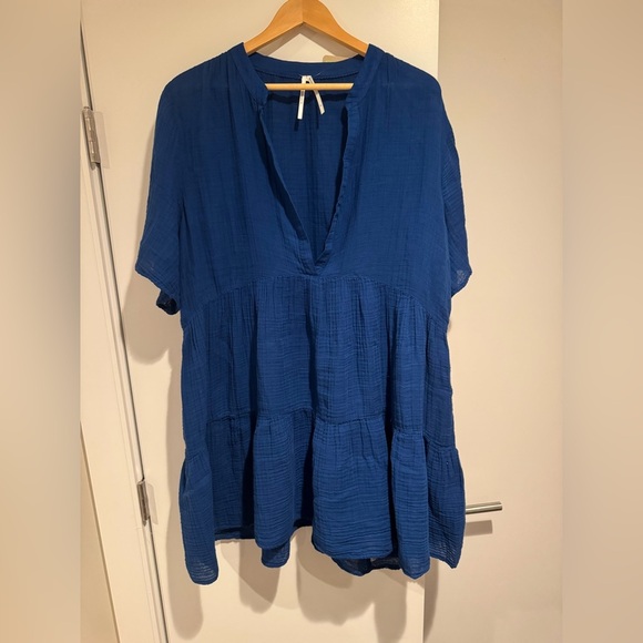 Anthropologie NWOT Blue Kallie Gauze Swimsuit Cover Up Size XL - Picture 3 of 5